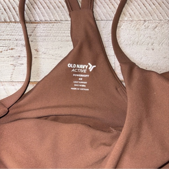 Old Navy Women's Plus Size 4X Brown LightSupport PowerSoft  Sports Bra NWT! - Picture 4 of 11